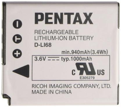 Pentax D-LI68 (E) Batería Recargable D-LI68, Litio, 3.7V, 1000 mAh