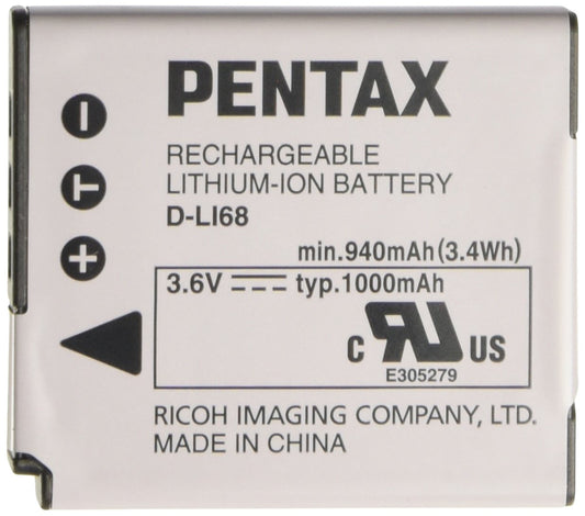 Pentax D-LI68 (E) Batería Recargable D-LI68, Litio, 3.7V, 1000 mAh