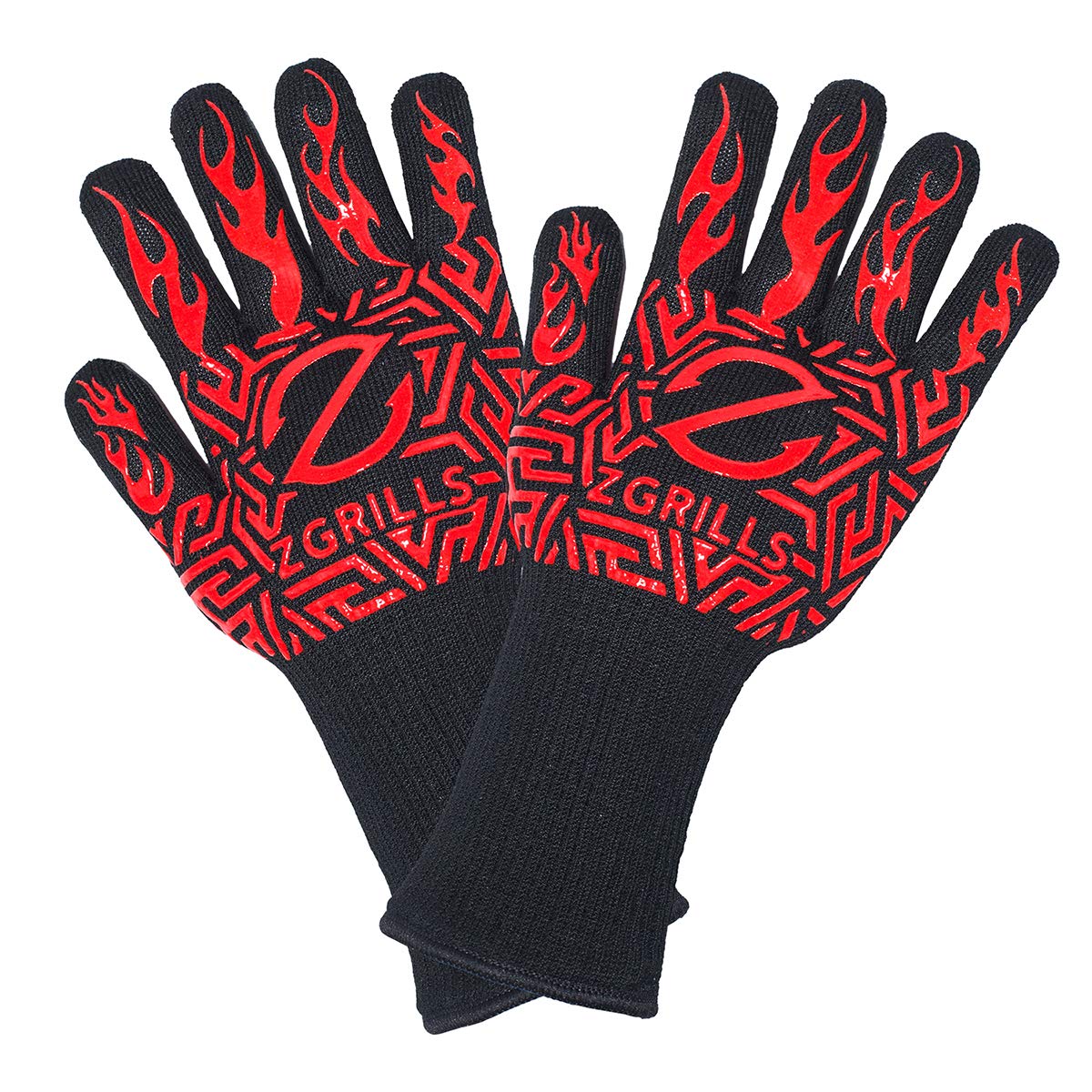 Z GRILLS Guantes de parrilla para barbacoa de 1880 °F, resistentes al calor, guantes de silicona resistentes al calor, guantes para ahumar, tamaño universal para barbacoa, hornear, freír, soldar, cortar