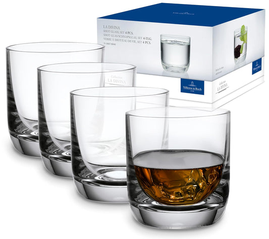 Villeroy & Boch La Divina - Vaso de chupito (4 unidades), estable, apto para lavaplatos, 53 m, transparente