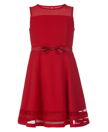 Calvin Klein Vestido de Fiesta de Encaje sin Mangas con Lazo Vestido para Ocaciones Especiales para Niñas