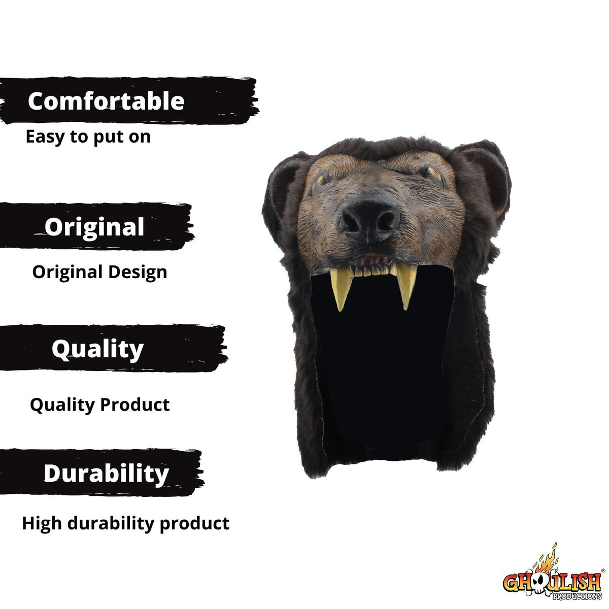 Brown Bear Helmet, Casco de Cabeza de Oso, Sombrero para Disfraz de Guerrero Ideal para Halloween