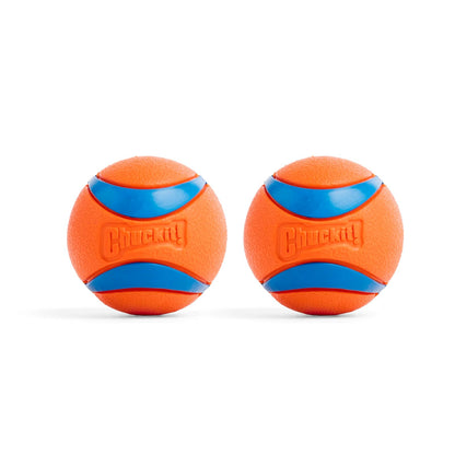 Chuckit! Ultra Ball, Anaranjado, Mediana, 2.5 pulgadas, 2 piezas