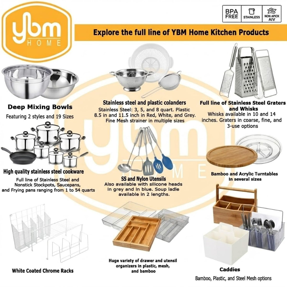 YBM Home 2321 - Cesta de almacenamiento de malla abierta