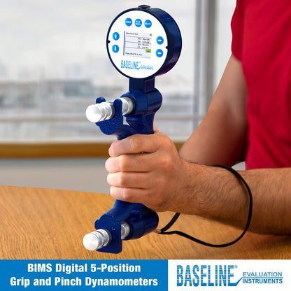 Baseline BIMS Dinamómetro de Mano Digital de 5 Posiciones para Pruebas de Fuerza de Agarre y Evaluación de Terapia Profesional