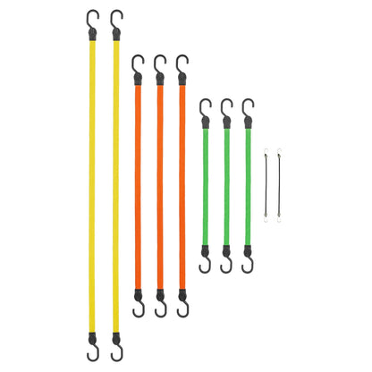 SMARTSTRAPS - 215 cuerdas elásticas SmartStraps (paquete de 10 unidades) – Equipaje seguro, enfriadores y otras cargas de luz para el transporte – Cables elásticos de correa plana que distribuyen la carga para reducir el deslizamiento