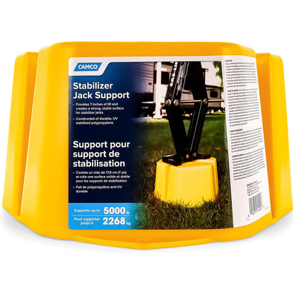 Camco Jack de estabilizador soporte, proporciona un fuerte, estabilizador de superficie estable para conectores y proporciona elevación de 7 inches (44424)