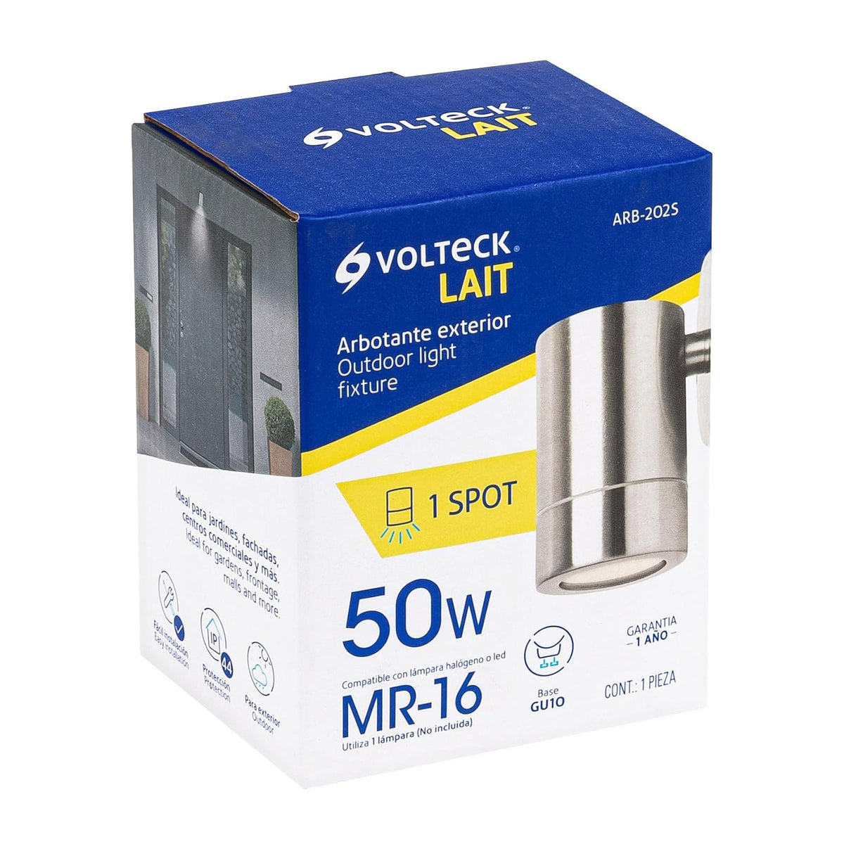 Volteck Lait ARB-202S, Arbotante de acento 1 spot color satín lámpara no incluida