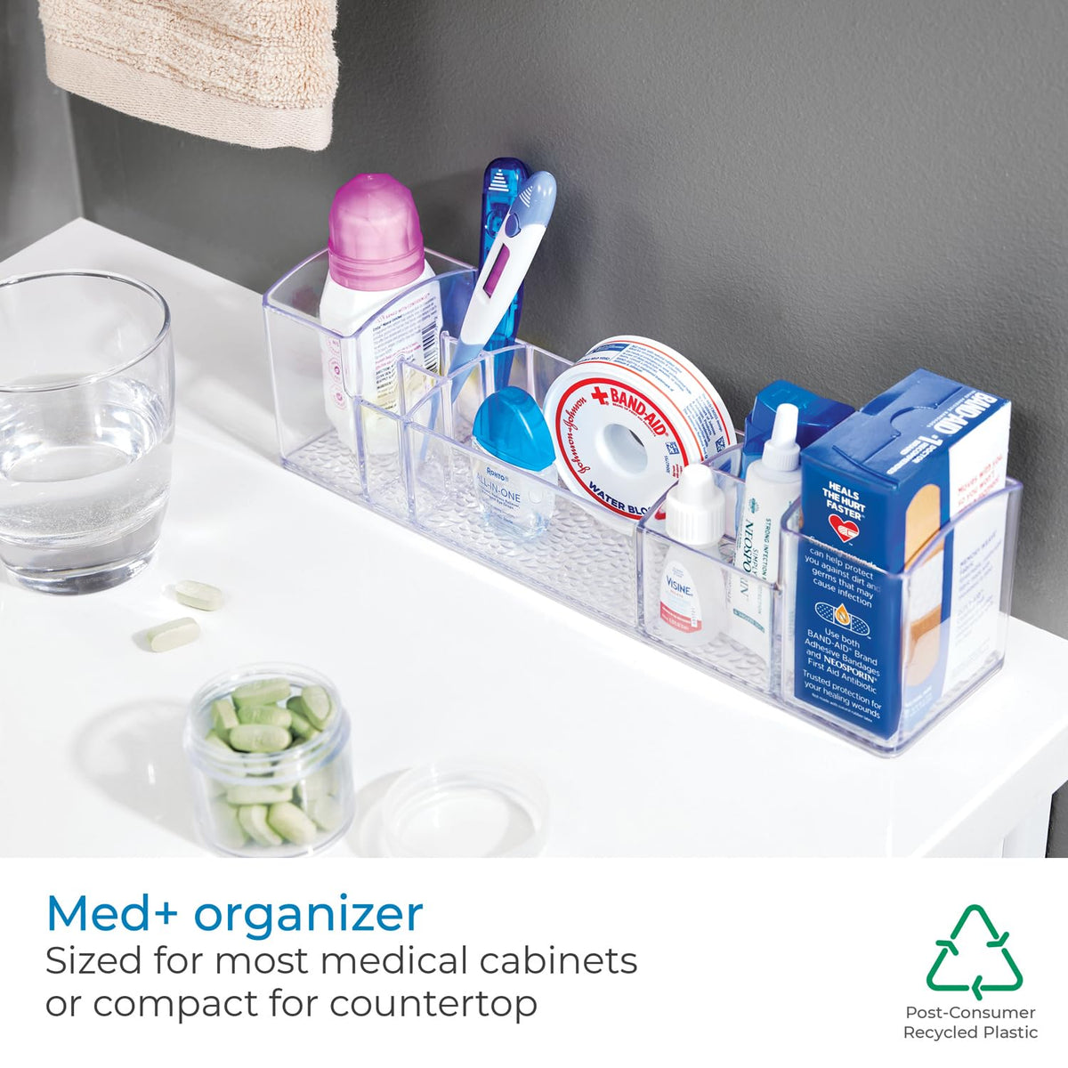InterDesign Med+ organizador, 12" (30.48 cm), Multinivel, transparente