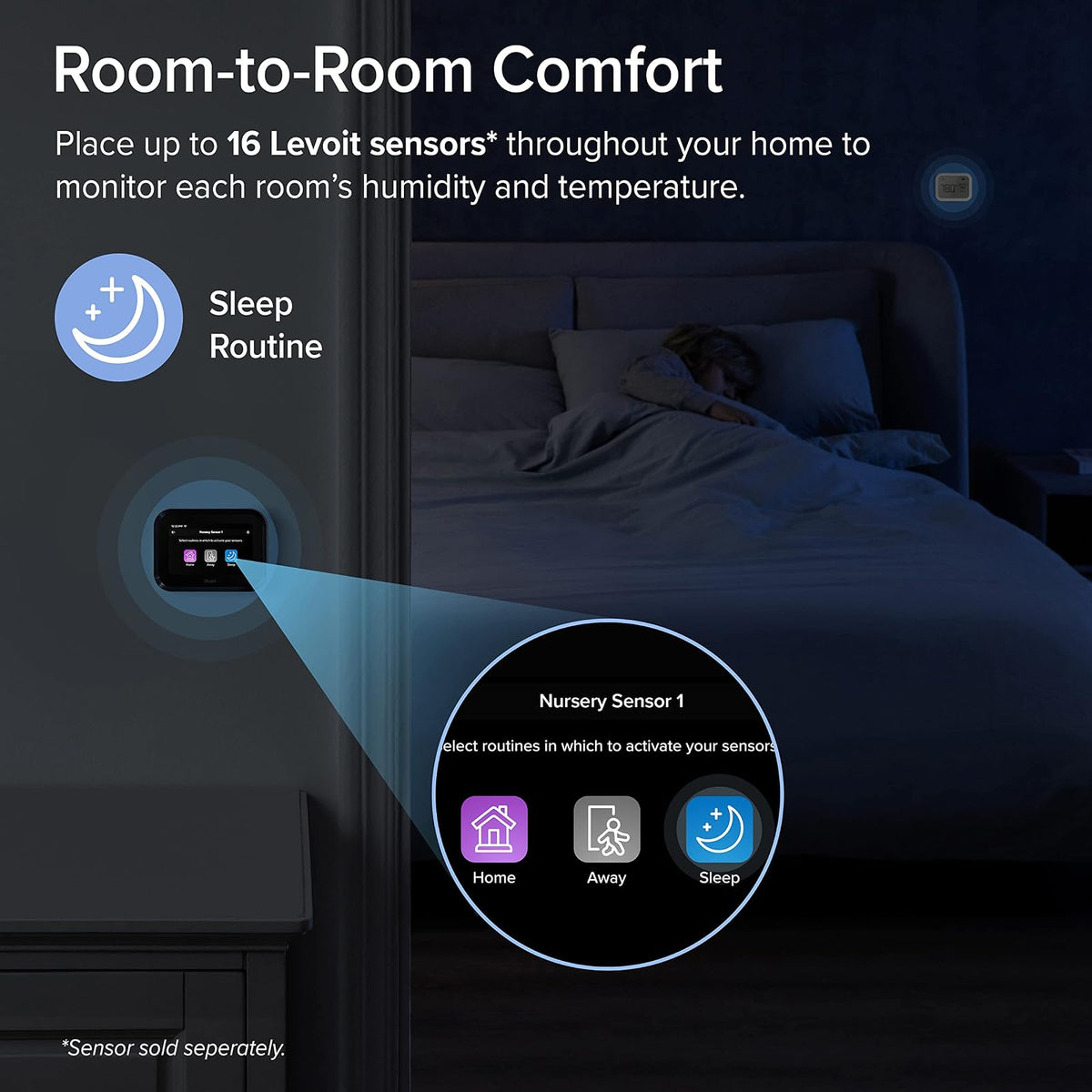 LEVOIT Termostato Inteligente para el hogar, termostato Digital programable WiFi, Funciona con Alexa y Sensor Inteligente, Ahorro de energía, Pantalla táctil Grande, Adaptador C-Wire Incluido