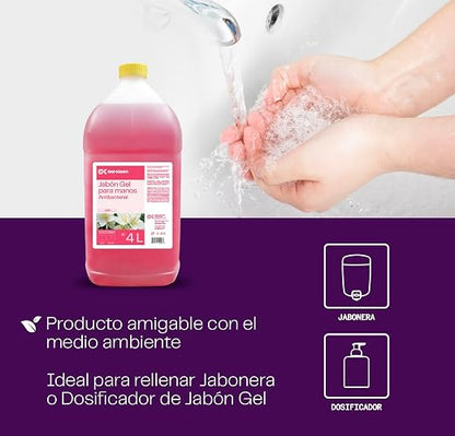 Gel Kleen. Jabón Antibacterial Para Manos. 4 Litros. Jazmín