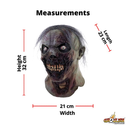 Furious Walker, Máscara de Látex de Terror de Zombie de Apocalipsis Ideal para Halloween y Fiestas de Disfraces