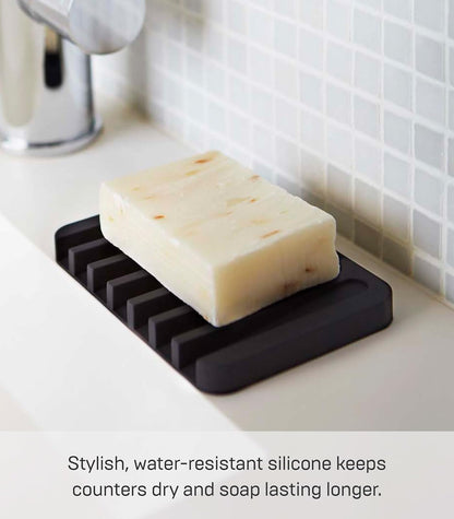 YAMAZAKI Home Flow Jabonera de Silicona, Negro, 1