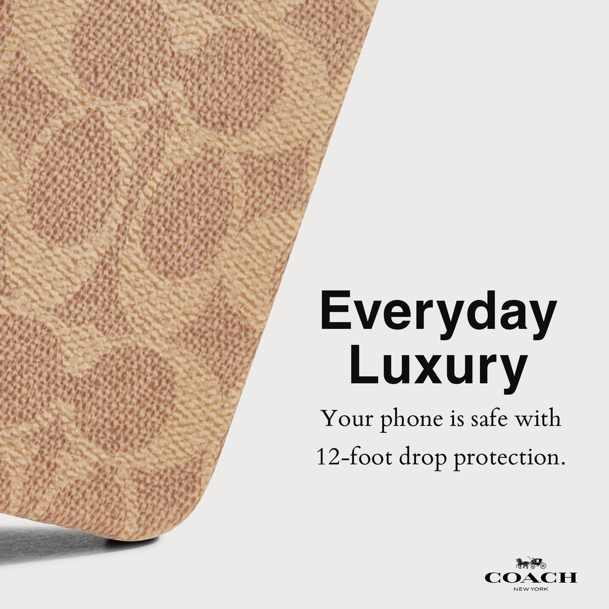 Coach Funda Delgada de Lona para iPhone 16 Pro MAX - Signature Tan