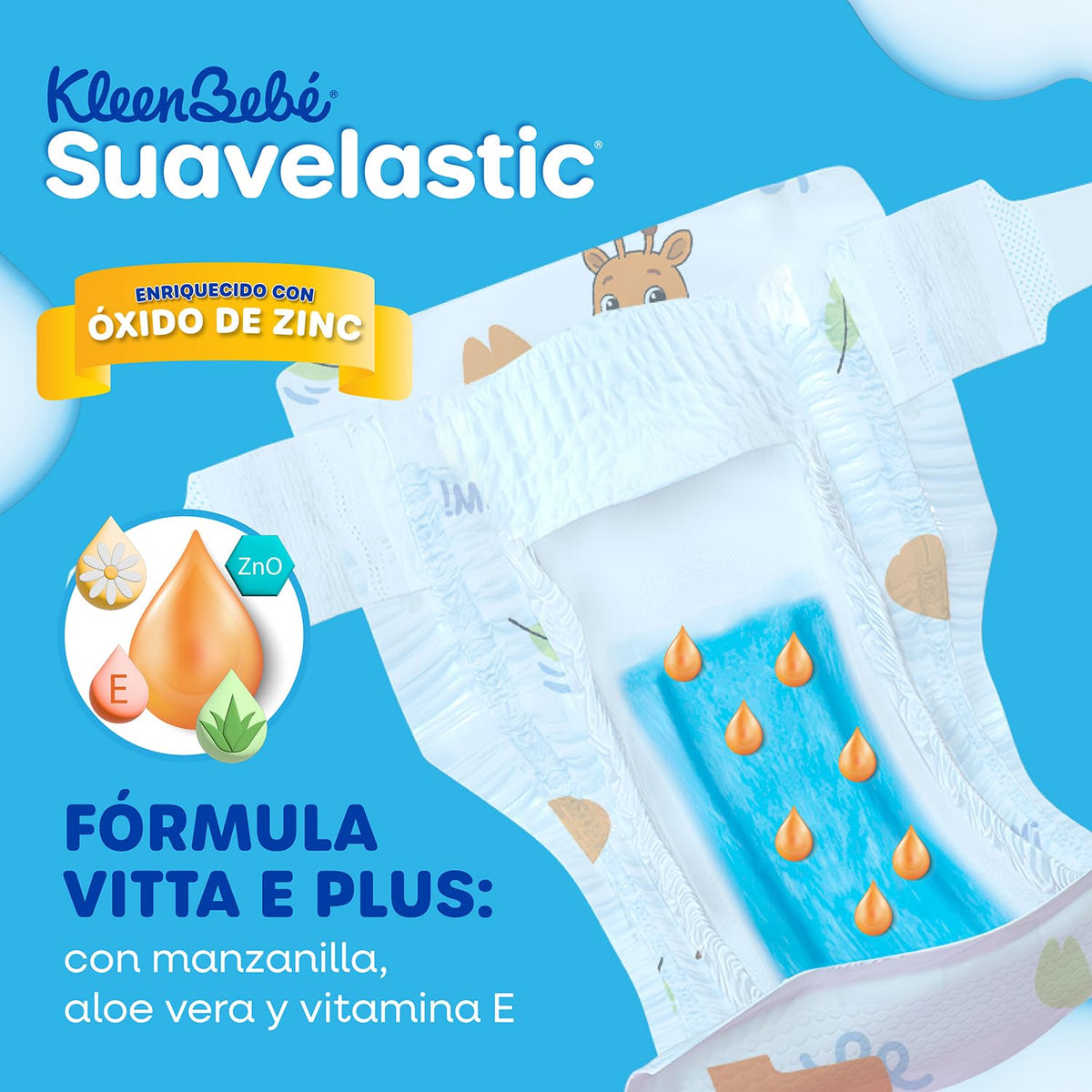 KleenBebé Suavelastic Pañal Desechable para Bebé, Talla Extra Extra Jumbo, Unisex, Bolsa con 40 Piezas, Ideal para Bebés de más de 13.5 kg