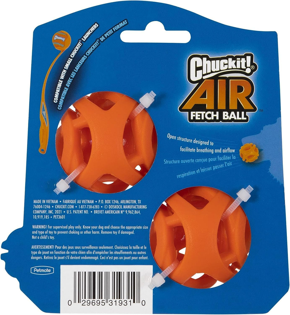 Chuckit! Breathe Right Fetch - Juego de 2 Bolas, pequeño