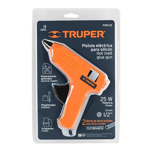 Truper PIPE-1/2 Pistola eléctrica para silicon, 25W, 1/2"