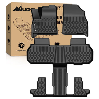 Nilight TPE Alfombrillas para Chevy Traverse GMC Acadia 7 Asientos 2024 | Buick Enclave 7 asientos 2025 2026 para todo tipo de clima, revestimiento de piso resistente