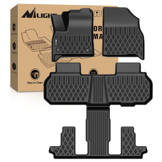 Nilight TPE Alfombrillas para Chevy Traverse GMC Acadia 7 Asientos 2024 | Buick Enclave 7 asientos 2025 2026 para todo tipo de clima, revestimiento de piso resistente