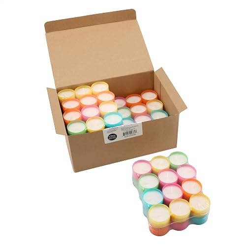 Stonebriar - Juego de 96 velas de té multicolor sin aroma con tiempo de combustión de 6 a 7 horas