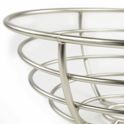 Spectrum Euro Wire - Cesta de frutas para almacenamiento de encimera de cocina, resistente alambre de metal de acero para frutas decorativas para productos frescos, verduras, pan y aperitivos, diseño