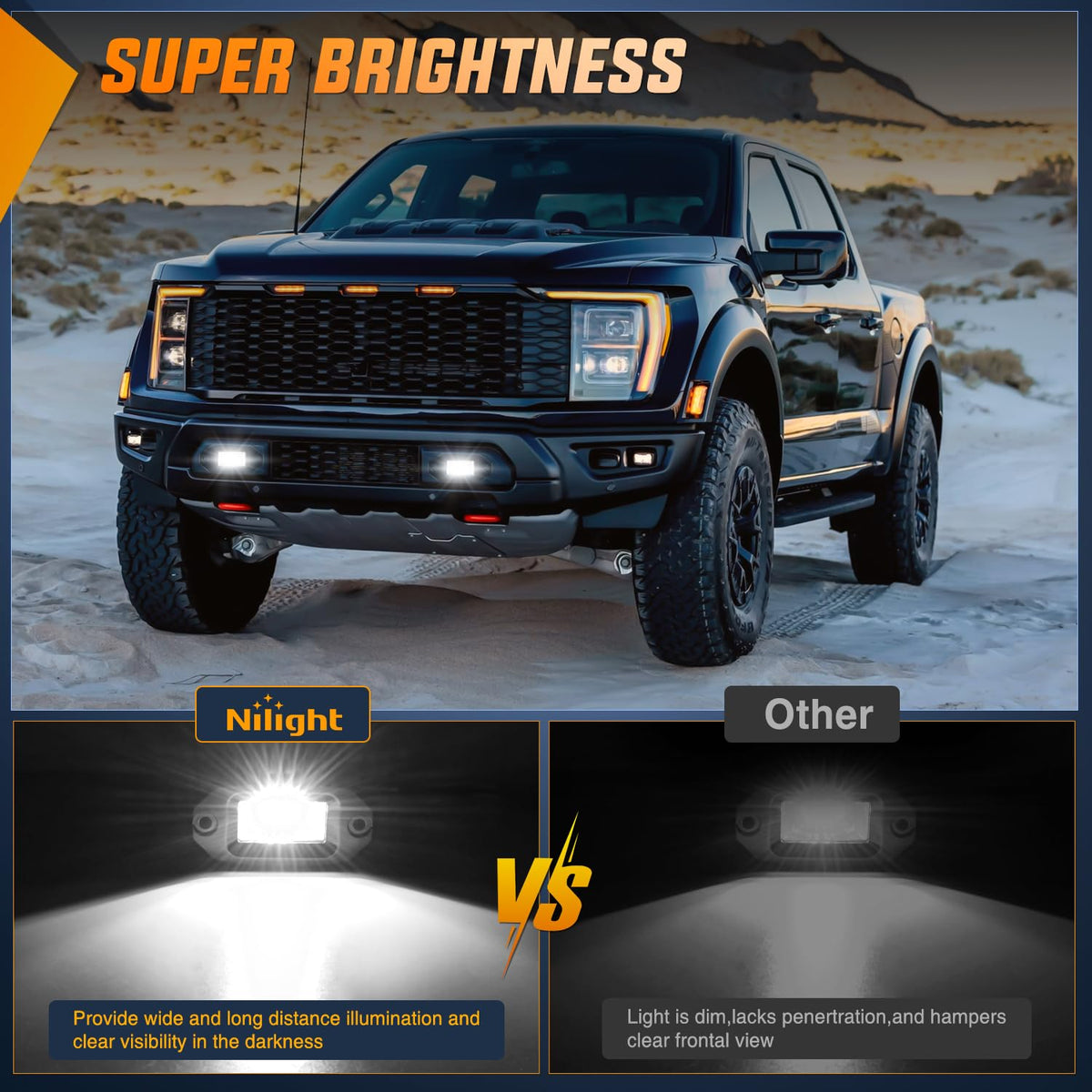 Nilight 2 PCS 20W Flush Mount LED Pods Flood Beam Work Light Offroad Fog Reverse Backup Driving Lights for Bumper Truck ATV UTV SUV Boat