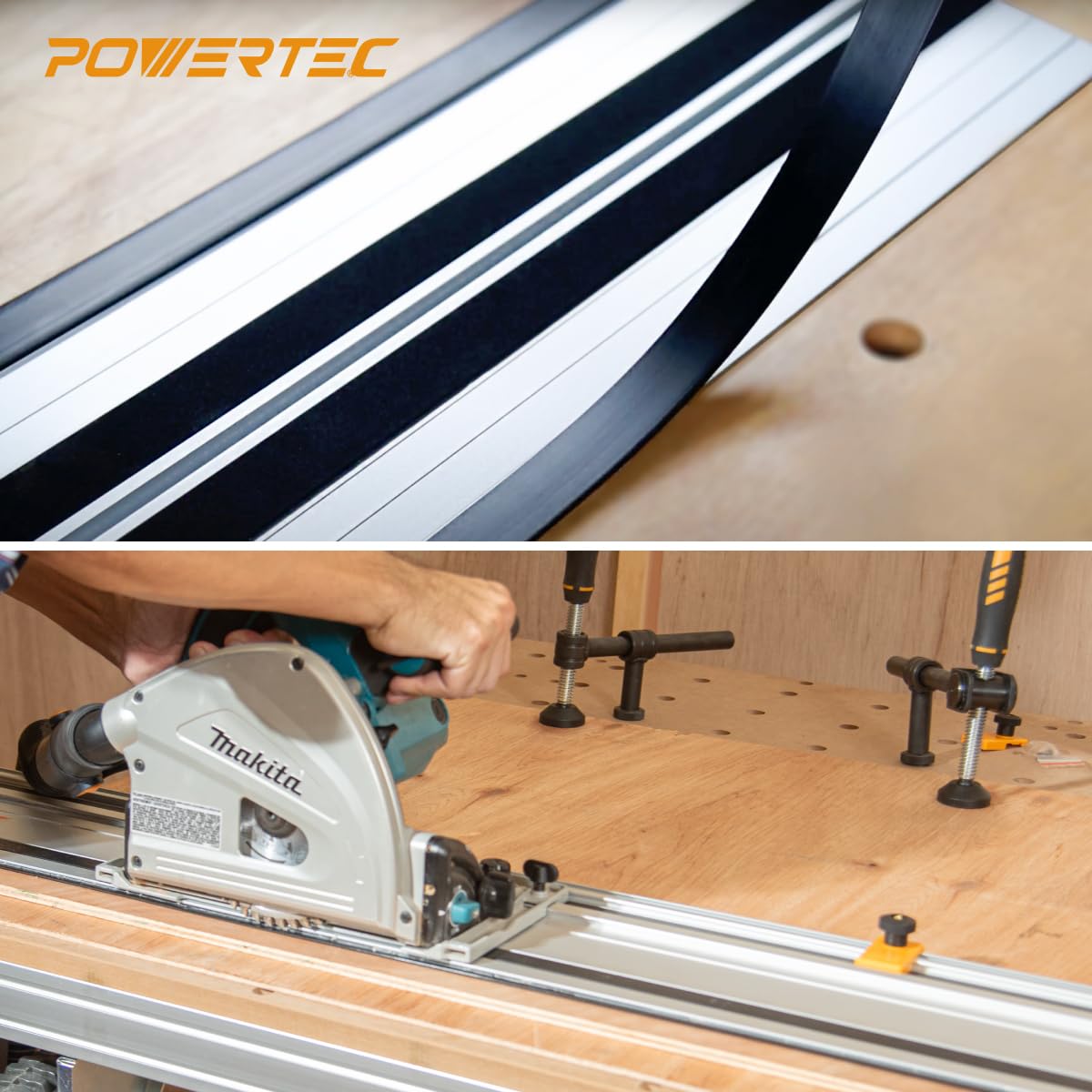 POWERTEC 71656 - Tira de repuesto para riel de guía de sierra PowerTEC, Makita 194419-4 de 118 pulgadas y rieles de guía de sierra Festool