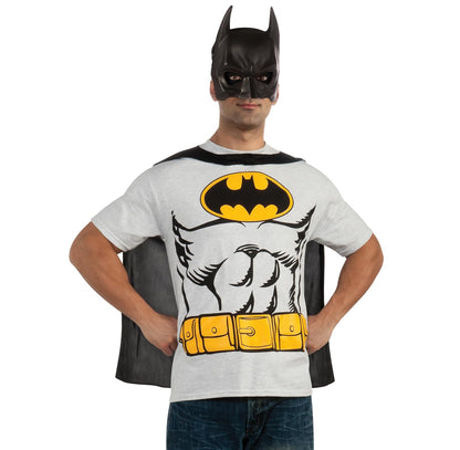 DC Comics Batman T-Shirt With Cape And Mask, Black, X-Large