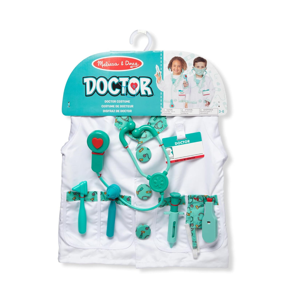 Melissa & Doug Disfraz de Médico para Juego Imaginativo, Juego de Simulación (8 Piezas, 3-6 Años)