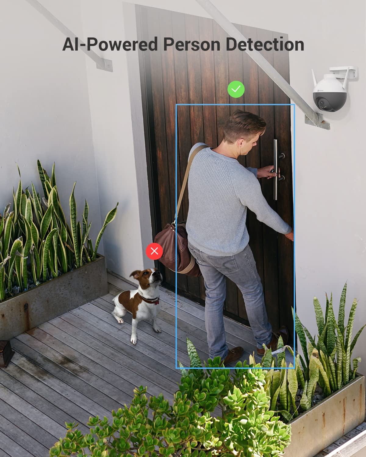 EZVIZ C8C Lite Cámara para Exteriores, Panorámica/Inclinación/Zoom, Cobertura Visual de 360, Cámara de Seguridad WiFi 1080P, Visión Nocturna, Compatible con Tarjeta Micro SD de hasta 256G