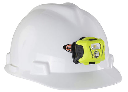 Streamlight 61424 Enduro Pro HAZ-LO 200-Lúmenes LED Linterna Frontal Multiuso 3M Dual Lock con Baterías Alcalinas AAA, Correa para Casco y Cabeza, Amarilla