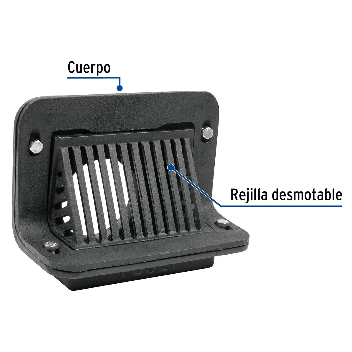 Foset CO-4954, Coladera de hierro con salida 4", de pretil