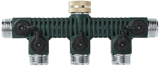 Orbit 5-Way Zinc Hose Faucet Valve Manifold 62019