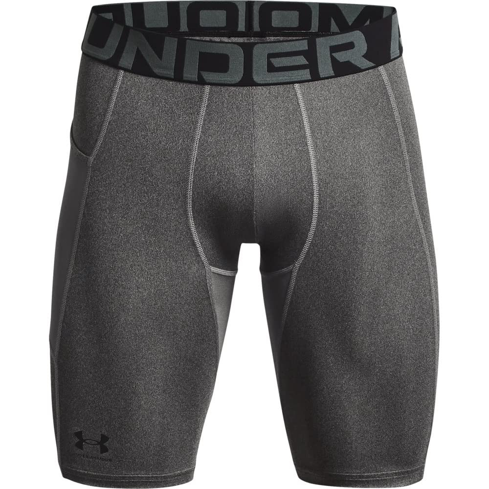 Under Armour Heatgear Armour - Pantalones Cortos Largos Pantalones Cortos para Hombre - Gris (Carbon Heather - Black - 090) - XL
