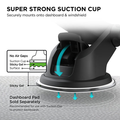 iOttie Easy One Touch Mini Dash & Parabrisas Car Mount Phone Holder || iPhone XS MAX R 8 Plus 7 Samsung Galaxy S10 E S9 S8 Plus Edge, Note 9 y Otros teléfonos Inteligentes