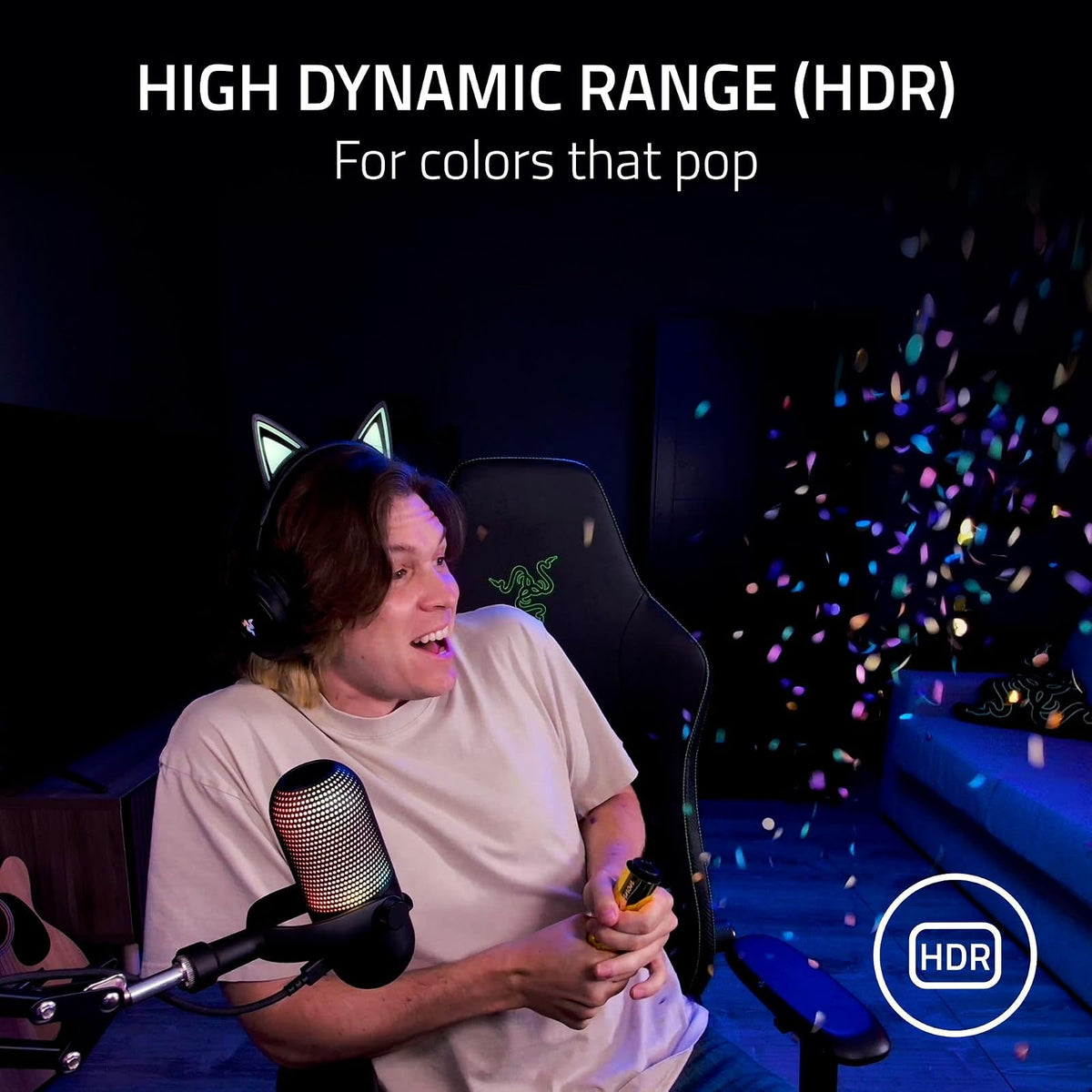 Razer Kiyo V2 Streaming Webcam: 4K 30 FPS, 1080p 60 FPS - AI Powered Auto-Framing - Built-in Microphone - Ultrawide Angle Lens - Privacy Cover - Works with OBS, Xsplit, Discord, Zoom, Teams - Black