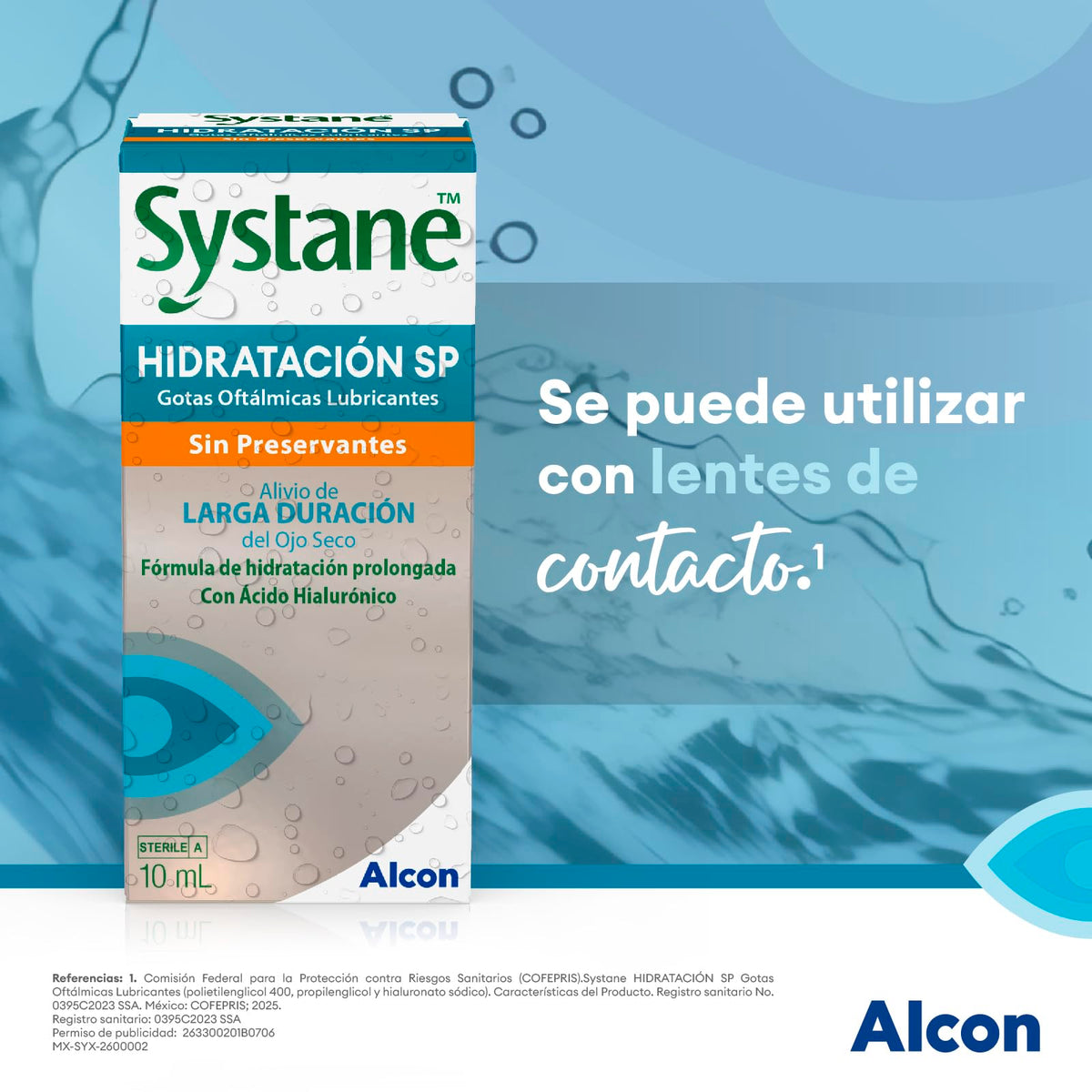 Systane Hidratación SP Gotas Oculares Sin Conservantes para Ojo Seco, con Ácido Hialurónico, Hidratación Superior, Compatibles con Lentes de Contacto, 10 ml