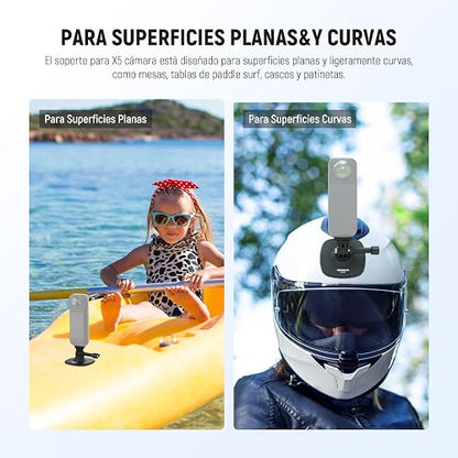 NEEWER - Soporte calcomanía Compatible con cámara de acción Insta 360 GoPro dji AKASO, Adaptador de Base Flexible para Casco de Automóvil con inclinación de 180°, para grabación de Video POV, transmisión