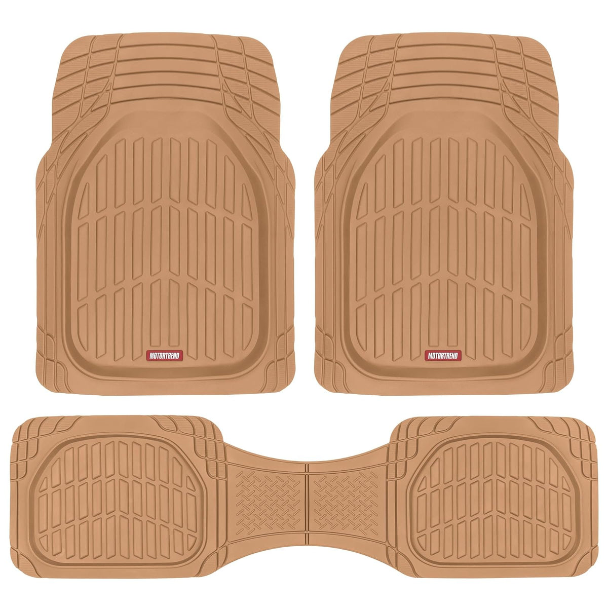 Motor Trend FlexTough Tapetes de Goma para Auto, SUV, Camioneta y Van - Beige