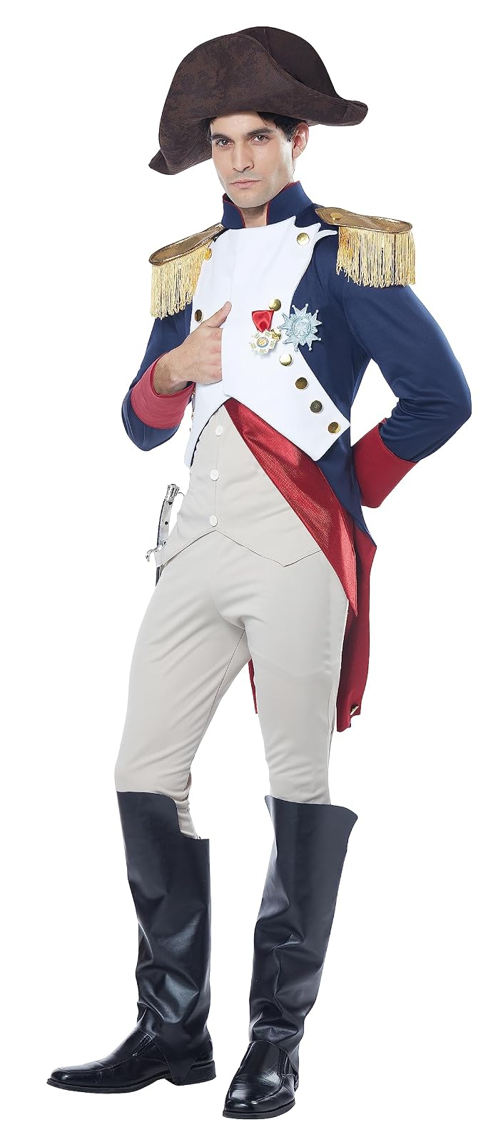 Men's Adult Napoleon Costume Small - Chica - Rojo y negro