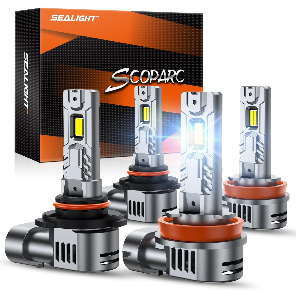 SEALIGHT Bombillas LED H9/H11/H16 para Faro Antiniebla, 6500K, Paquete de 2 - 9005 - HB3 H11 - H8 - H9 - 4