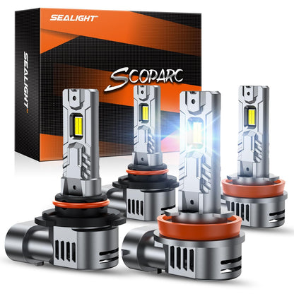 SEALIGHT Bombillas LED H9/H11/H16 para Faro Antiniebla, 6500K, Paquete de 2 - 9005 - HB3 H11 - H8 - H9 - 4