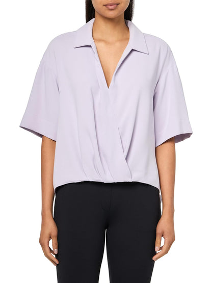 Calvin Klein - Playera Cruzada con Estampado de crepé para Mujer