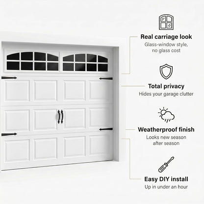Coach House Acentos 45.75-inch pulg. por 16.75-inch pulg. Firma Windows Decoración para puertas de cochera, 45.75-Inch by 16.75-Inch, Blanco
