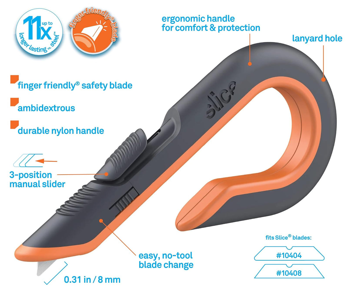 Slice 10503 cortador de caja retráctil automático con hoja de cerámica, Locking Blade, Pacquete 6
