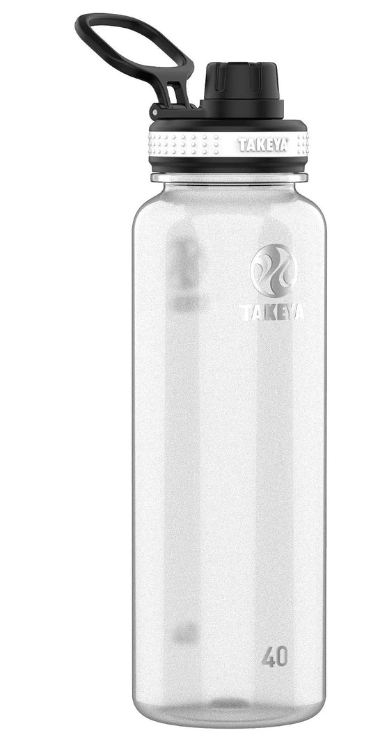 Takeya Tritan Botella de agua con tapón antipolvo para lavaplatos Durable Botella de agua sencilla y moderno Botella de agua con tapón antigoteo Transparente