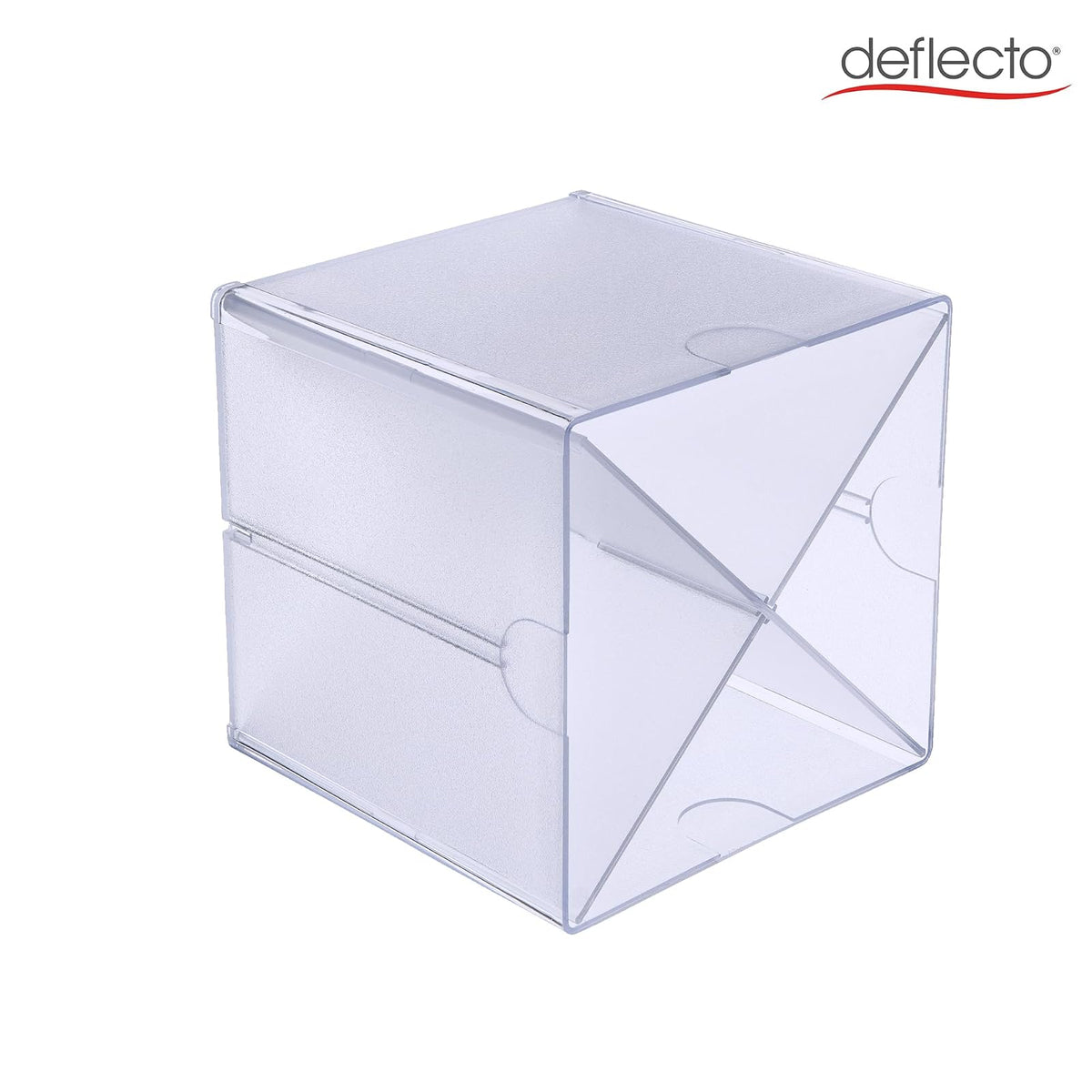 Deflecto Organizador tipo cubo apilable, organizador de escritorio y para manualidades, Divisor cruzado, Transparente, Apple