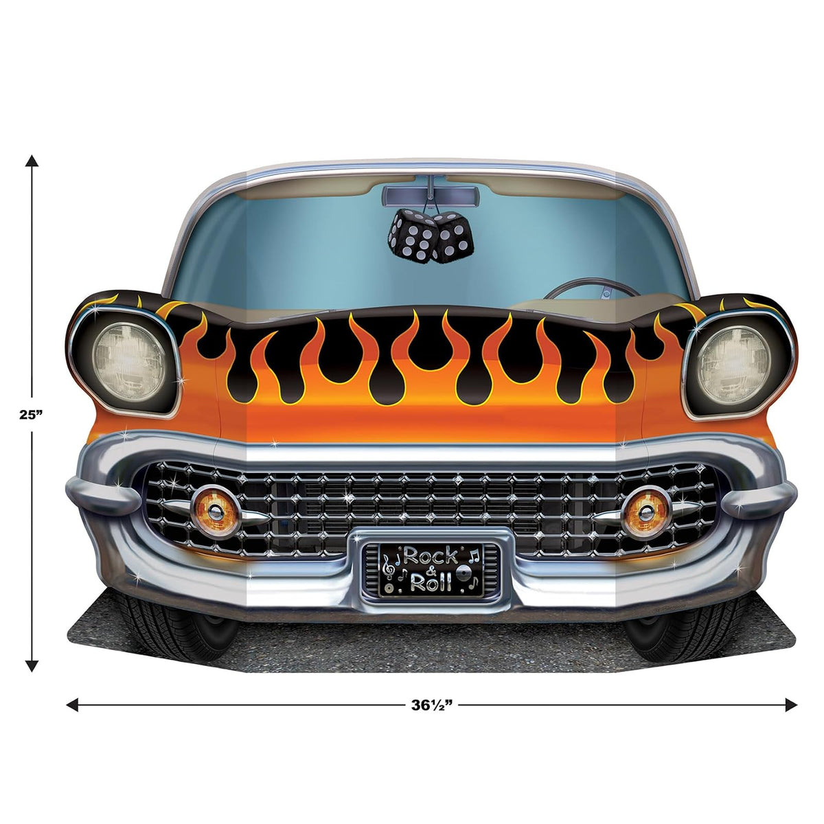 Beistle Hot Rod Foto Prop de 1950 para decoración de fiesta temática de los años 50, fabricado en Estados Unidos desde 1900