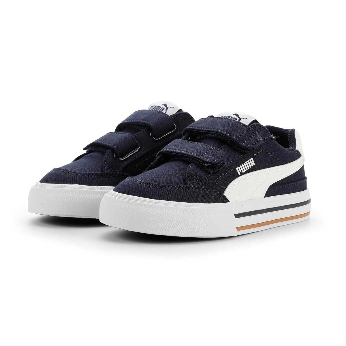 PUMA tenis para niños pequeños con velcro - 14.5 cm - Navy-white Ah25