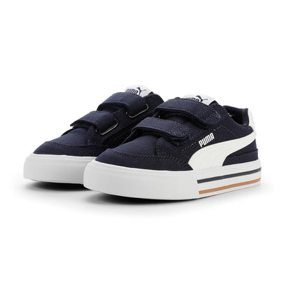 PUMA tenis para niños pequeños con velcro - 14.5 cm - Navy-white Ah25
